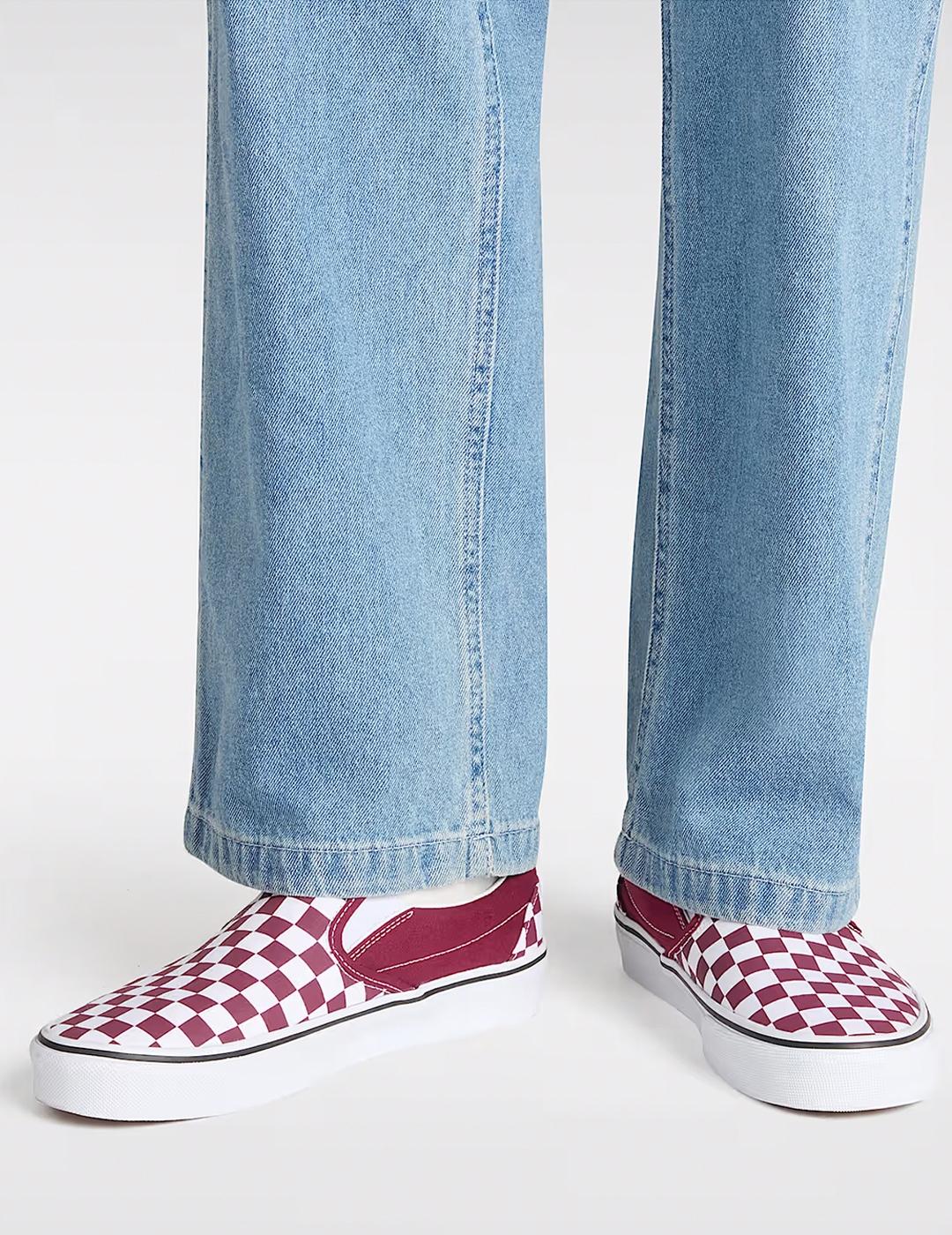 Zapatillas Vans Slip-On Check granate blanca de hombre