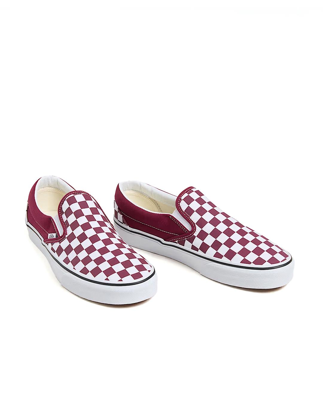 Zapatillas Vans Slip-On Check granate blanca de hombre