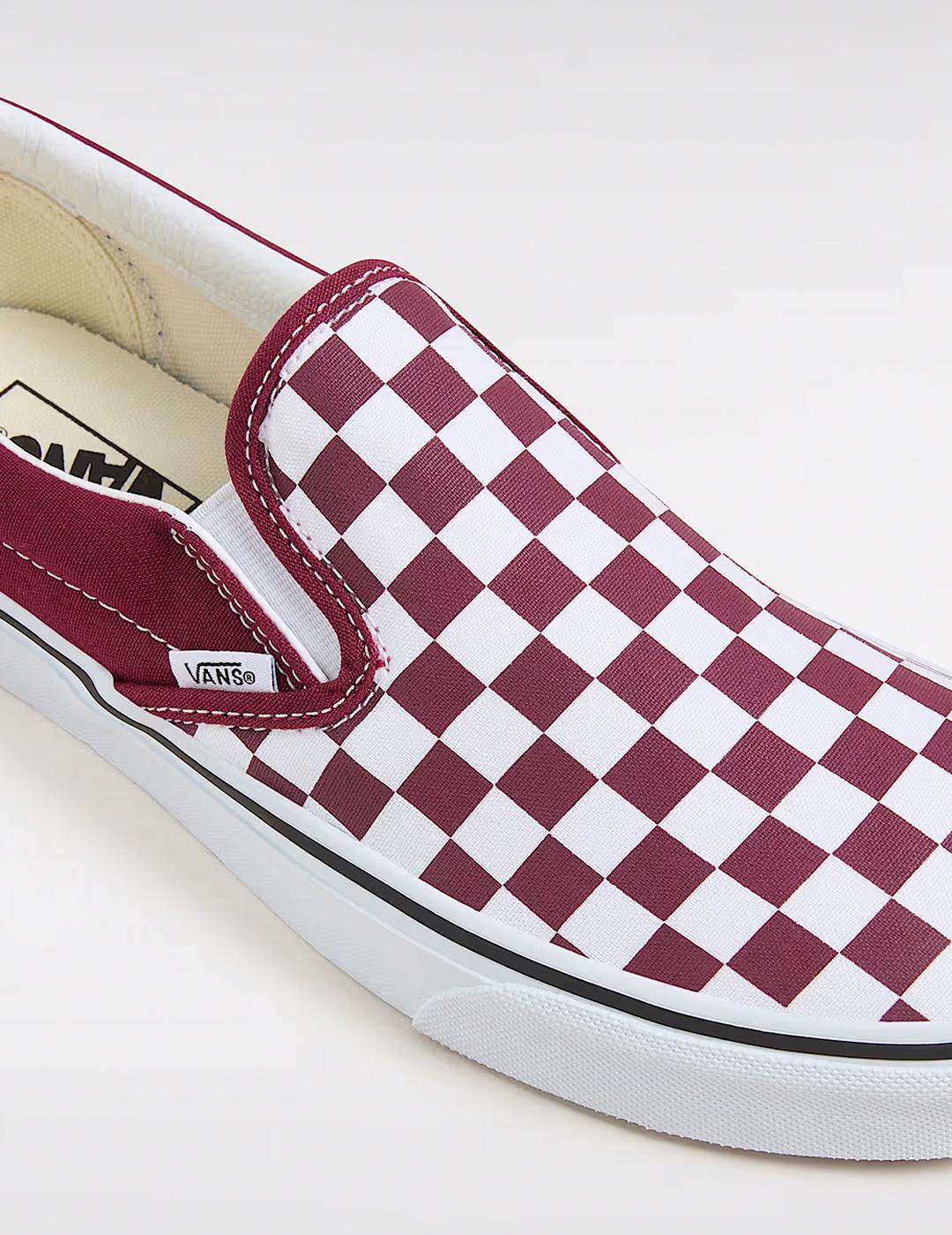 Zapatillas Vans Slip-On Check granate blanca de hombre