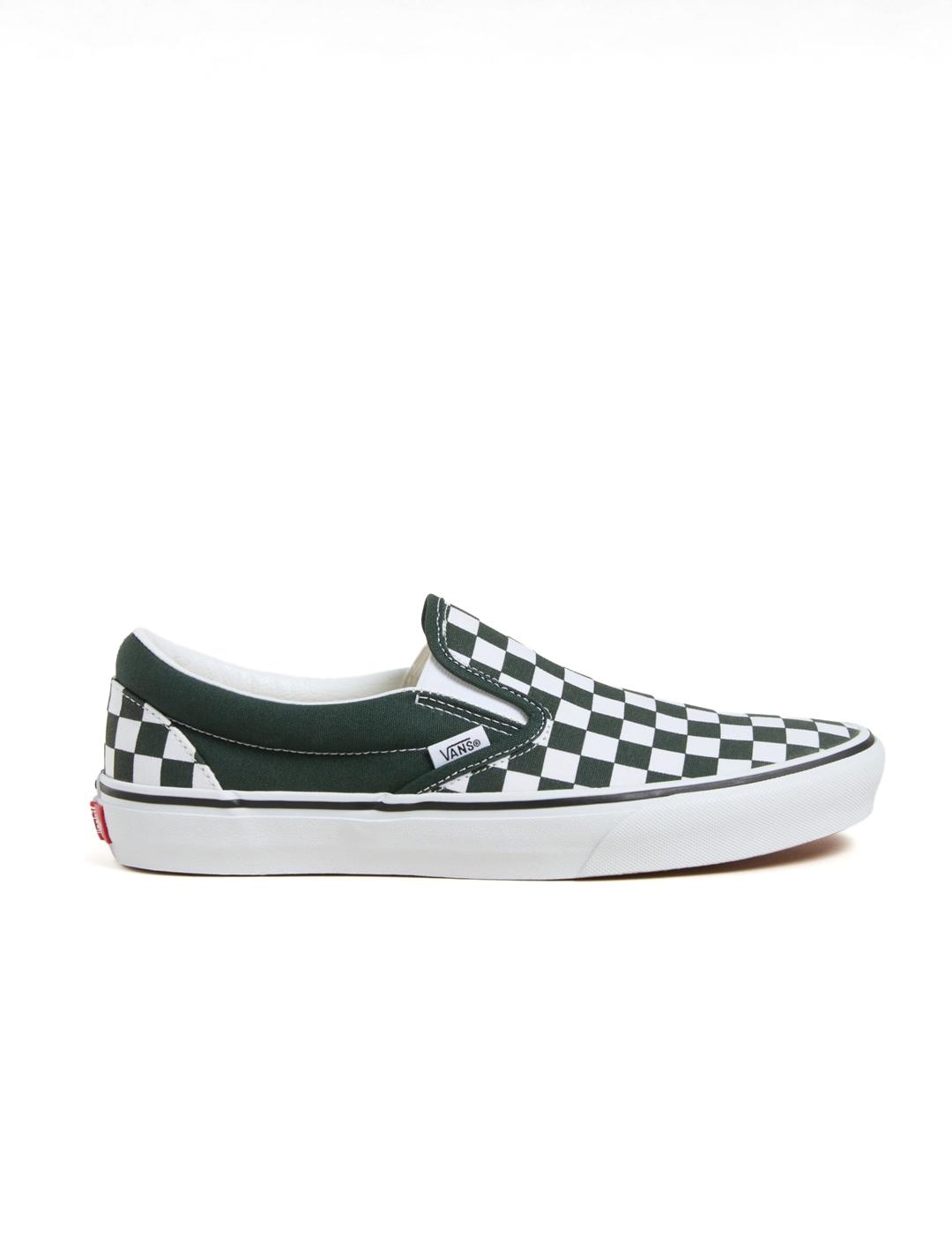 Zapatillas Vans Slip-On Check verde oscuro blanco de hombre