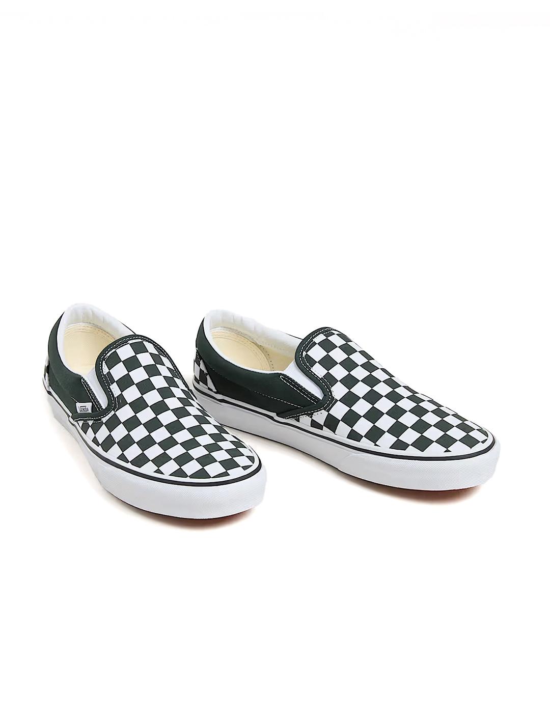 Zapatillas Vans Slip-On Check verde oscuro blanco de hombre