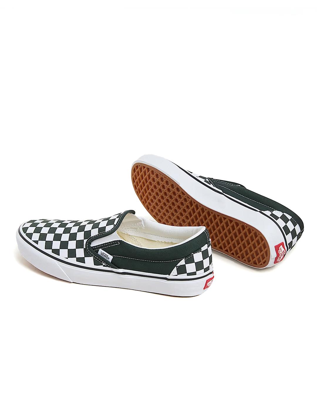 Zapatillas Vans Slip-On Check verde oscuro blanco de hombre