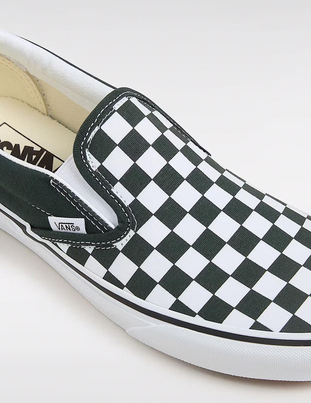 Zapatillas Vans Slip-On Check verde oscuro blanco de hombre