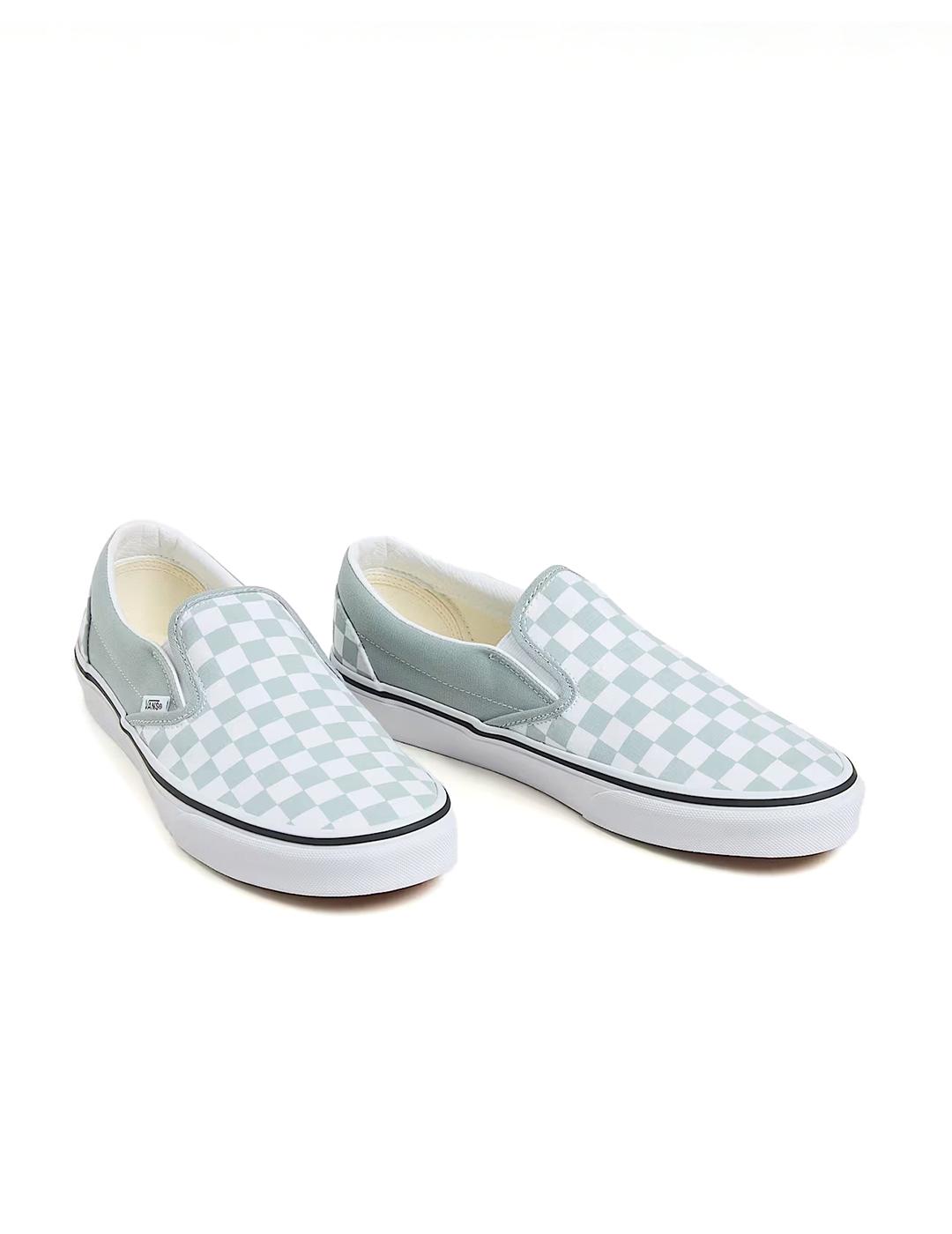 Zapatillas Vans Slip-On Check gris blanca de mujer