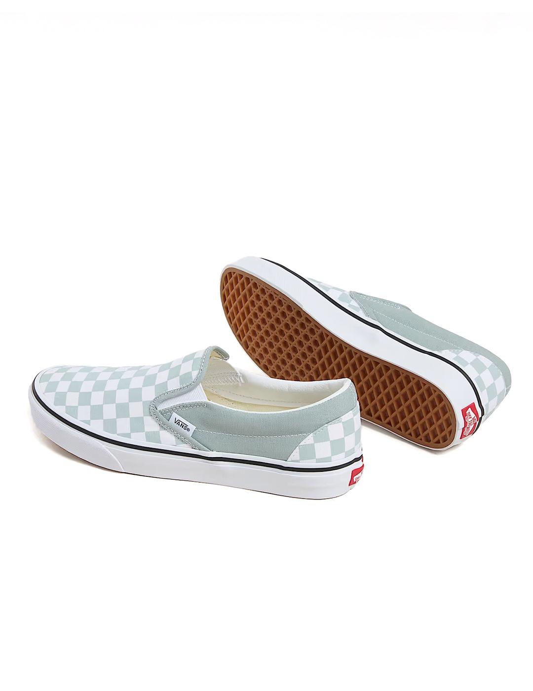 Zapatillas Vans Slip-On Check gris blanca de mujer
