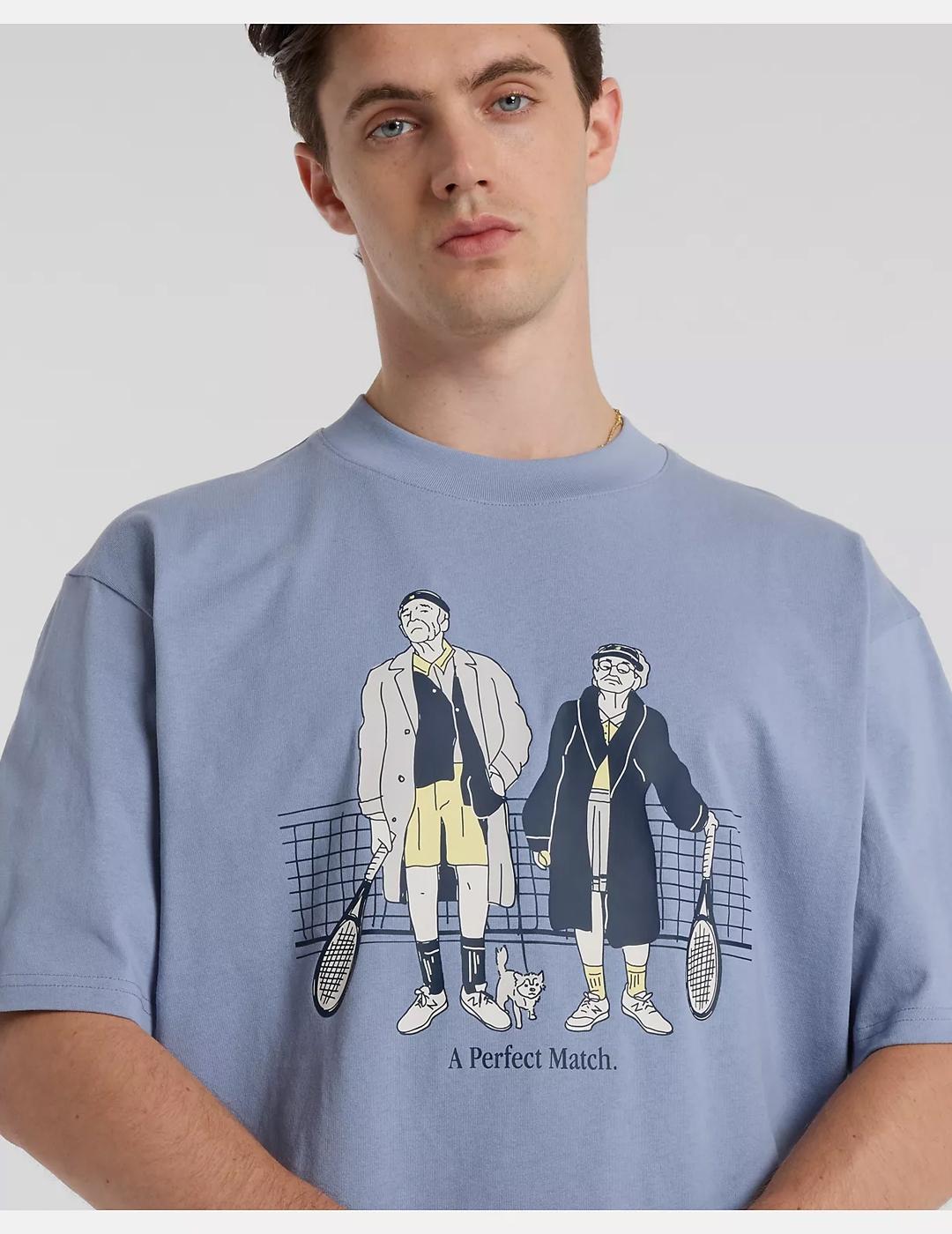 Camiseta New Balance Perfect Match Tennis azul de hombre