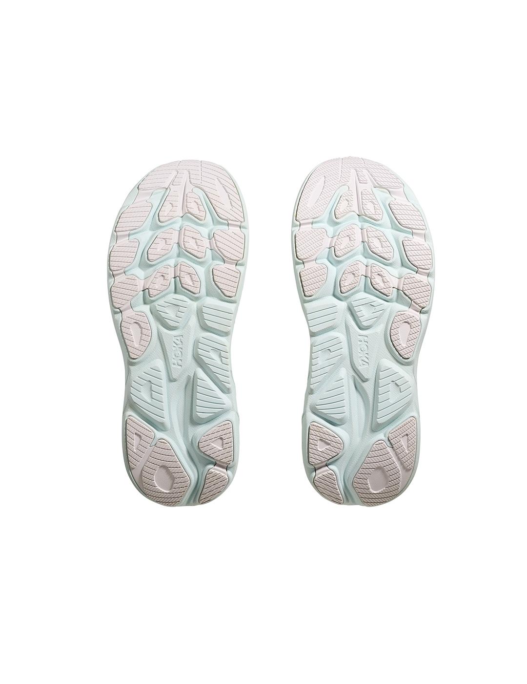 Zapatillas Hoka Clifton 10 blancas celeste de mujer