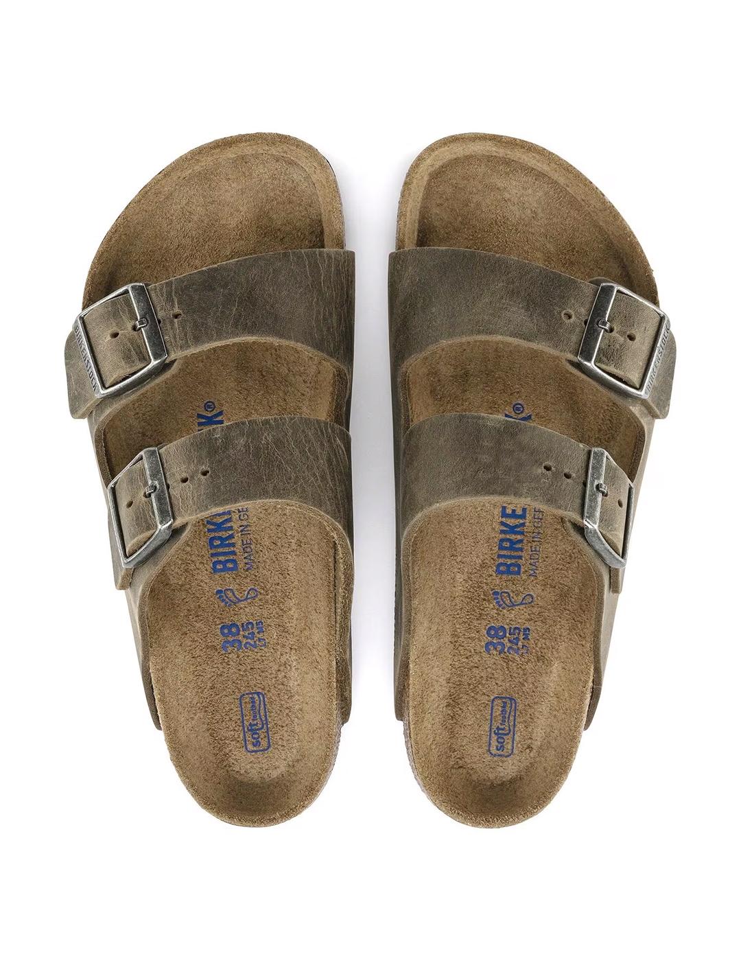 Sandalias Birkenstock Arizona Soft LEOI Fad Khaki mujer y ho