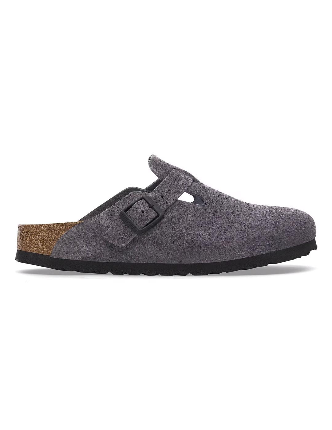 Zuecos Birkenstock Boston gris oscuro de mujer y hombre