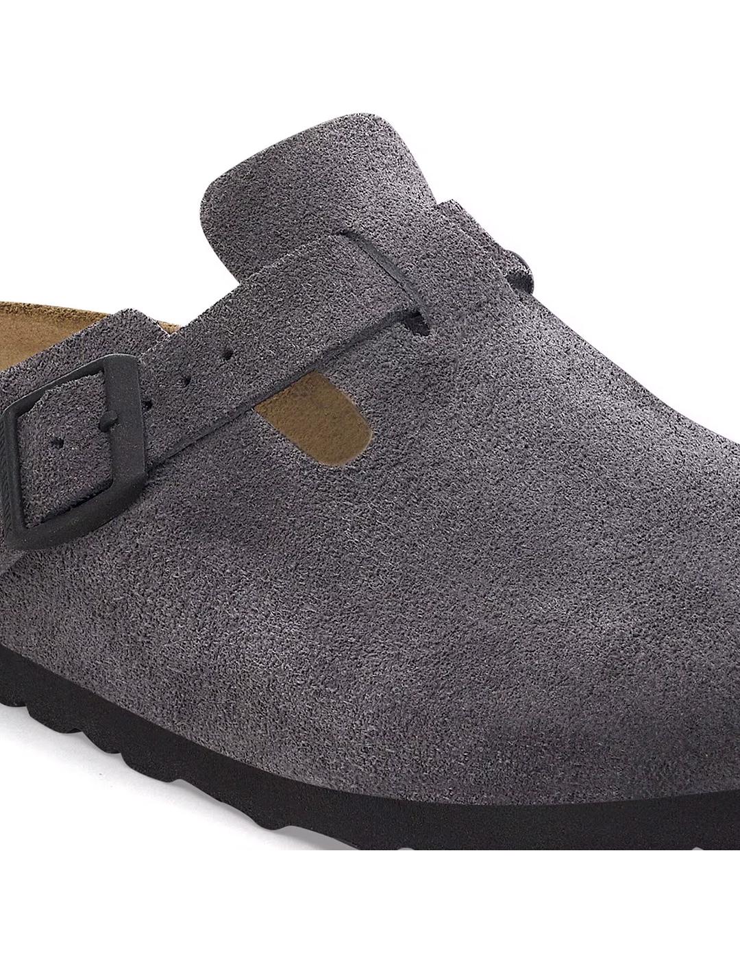Zuecos Birkenstock Boston gris oscuro de mujer y hombre