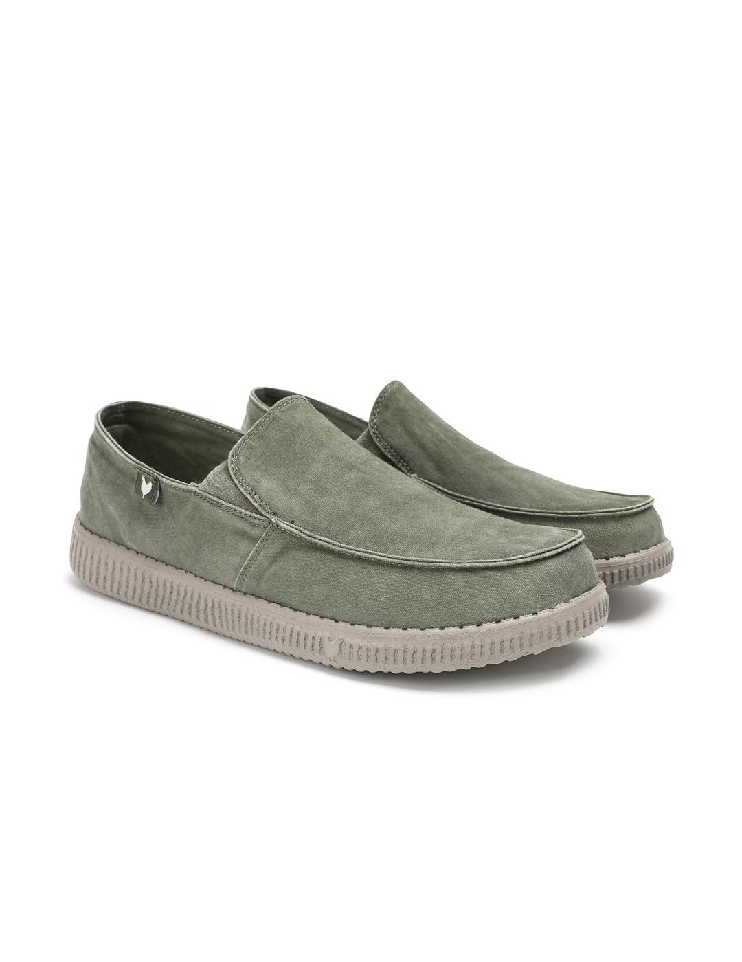 Zapatillas Walk In Pitas WP150 Slip On Washed Kaki de hombre