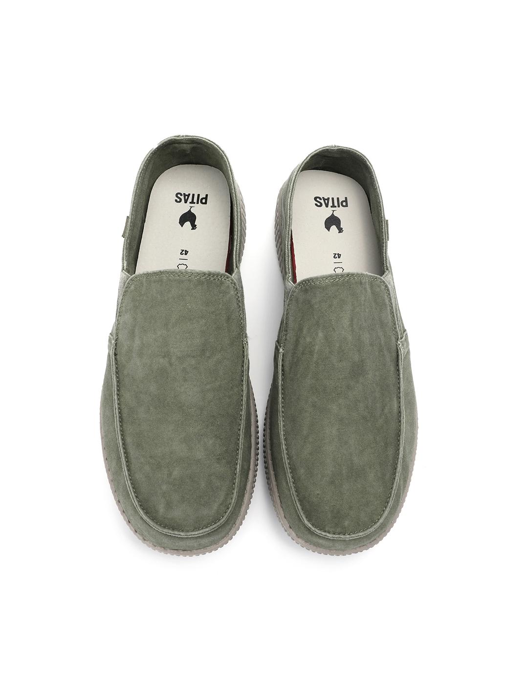 Zapatillas Walk In Pitas WP150 Slip On Washed Kaki de hombre