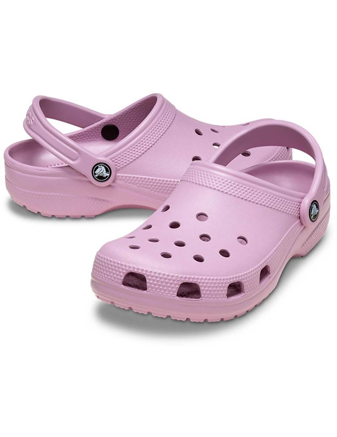 Zuecos Crocs Classic rosas de mujer
