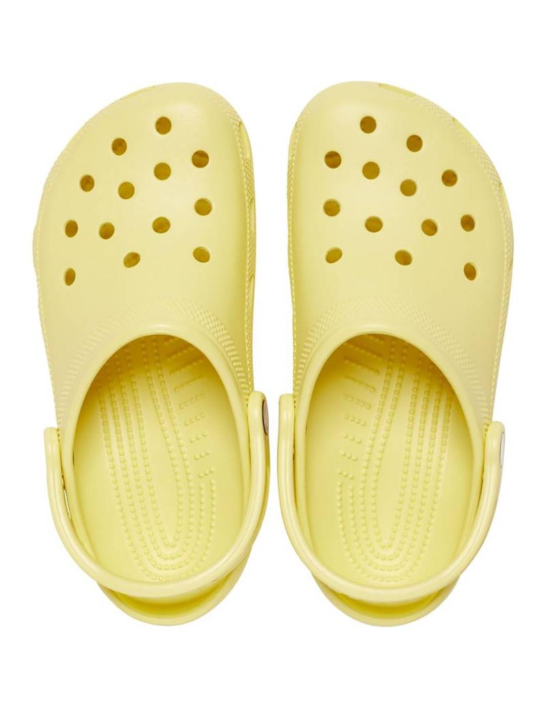 Zuecos Crocs Classic amarillos de mujer