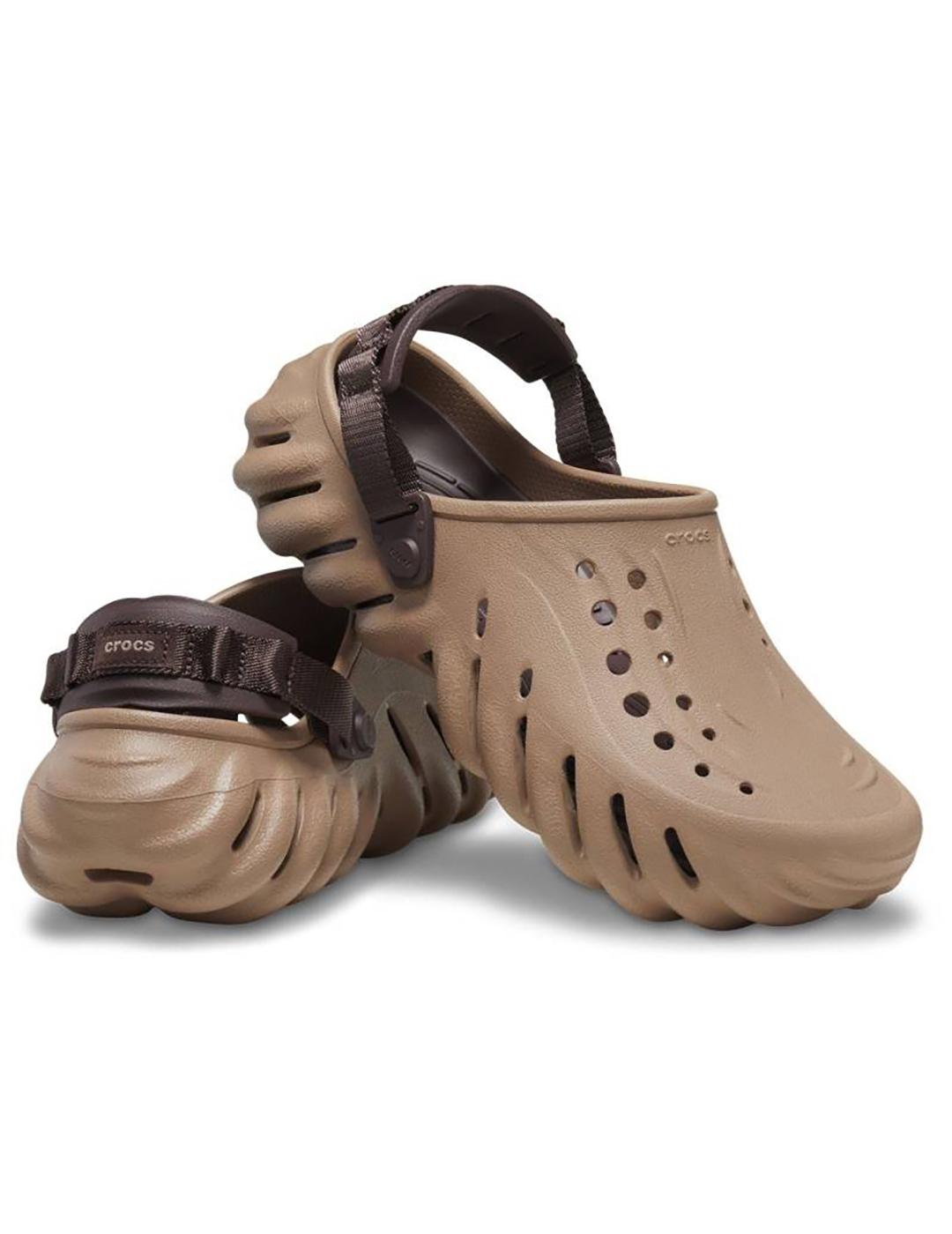 Zuecos Crocs Echo Clog marrón de hombre