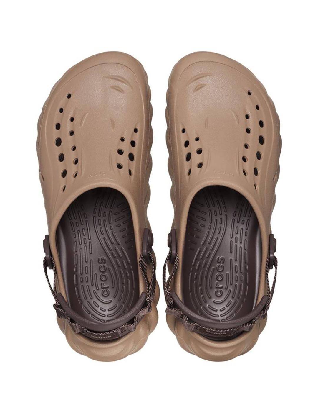 Zuecos Crocs Echo Clog marrón de hombre