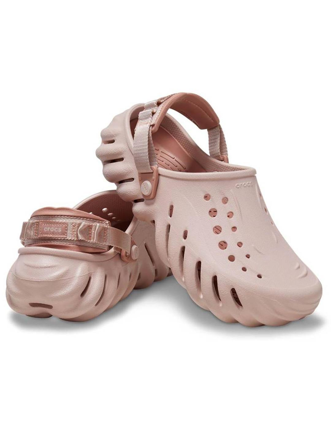Zuecos Crocs Echo Clog rosas de mujer