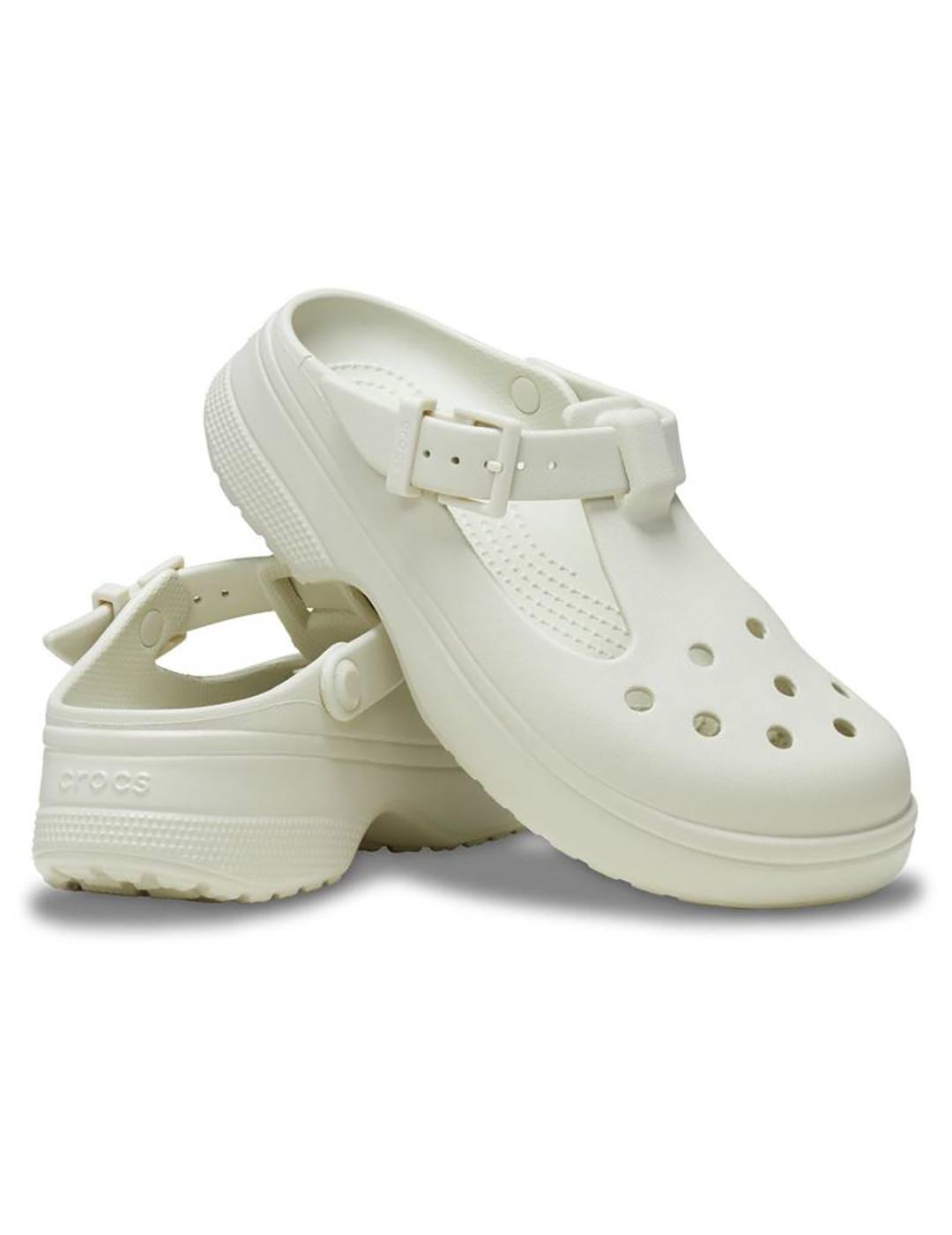 Sandalias Crocs Classic Mary Jane Clog crudo de mujer