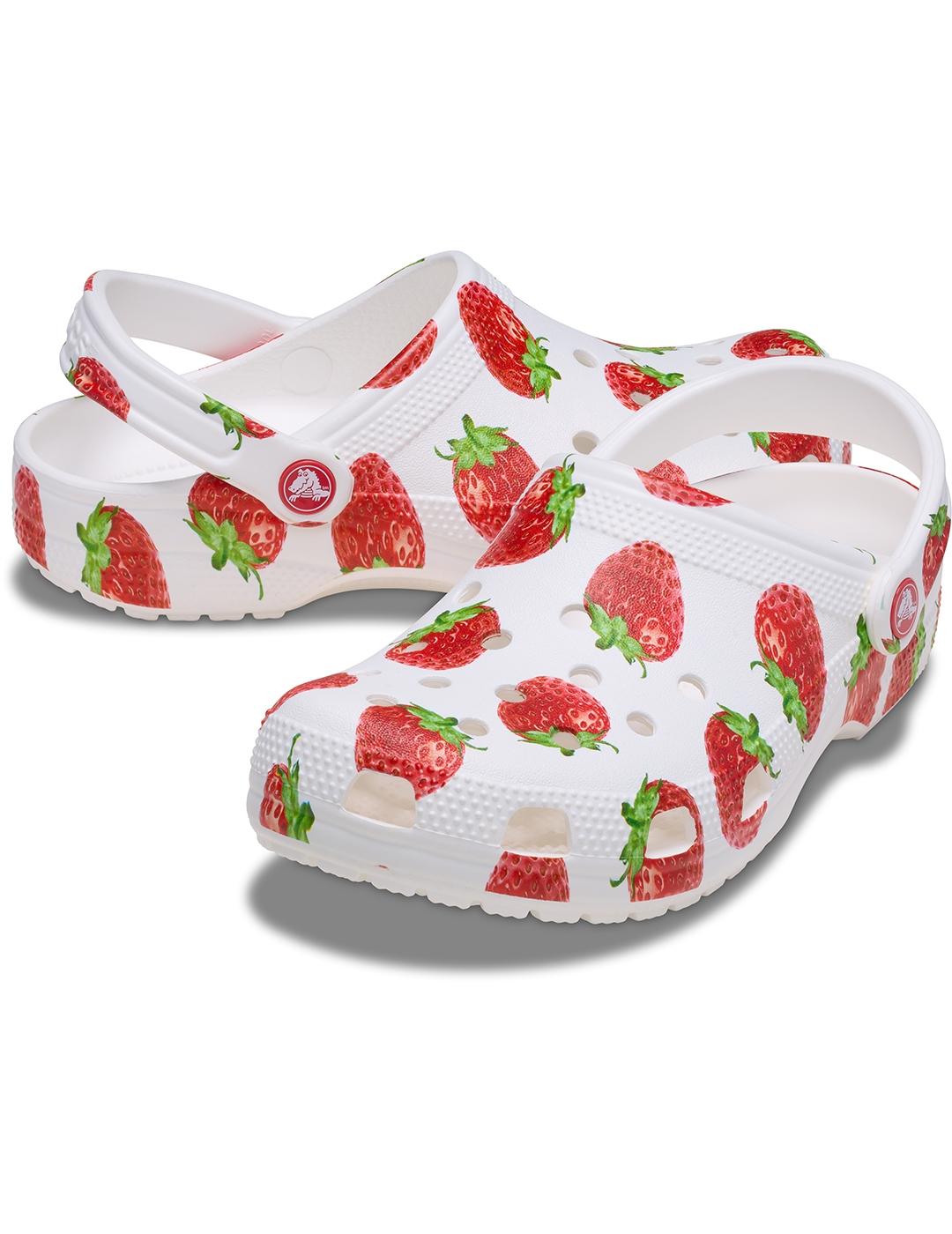 Zuecos Crocs Classic Fresh Fruits Clog fresas de mujer