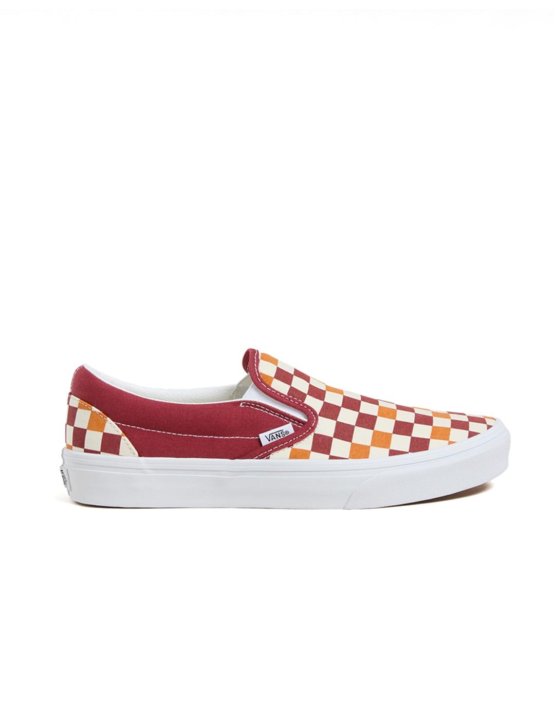 Zapatillas Vans Slip-On Check rojo naranja de hombre