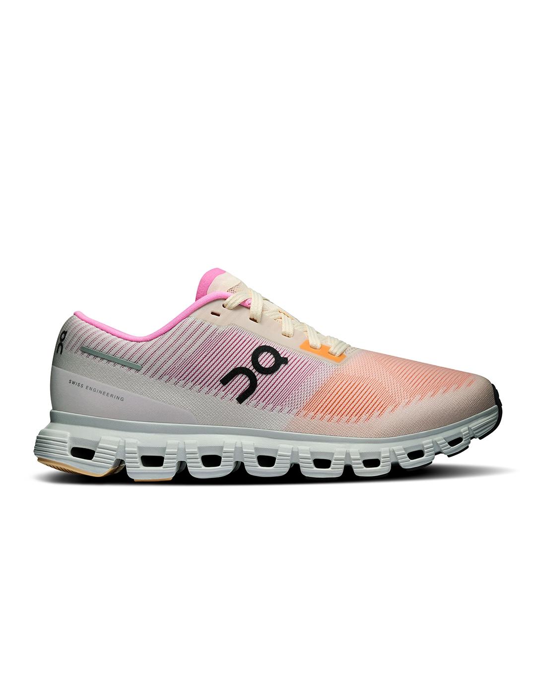 Zapatillas On Running Cloud 6 Push naranja fucsia de mujer