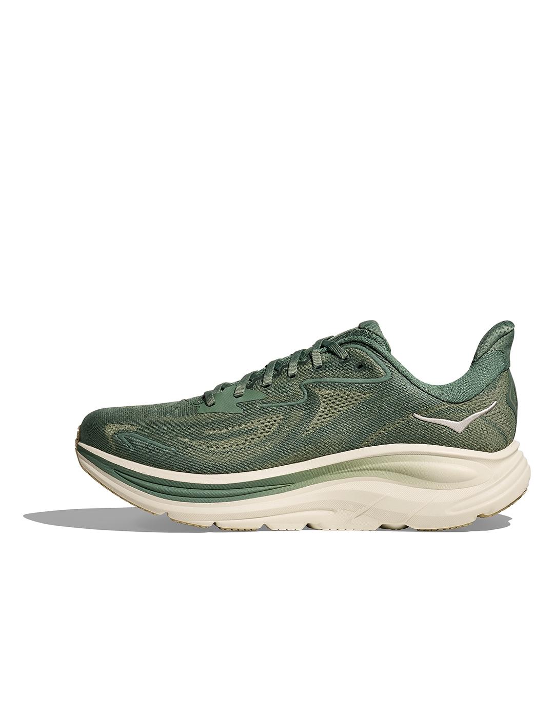 Zapatillas Hoka Clifton 10 verdes de hombre