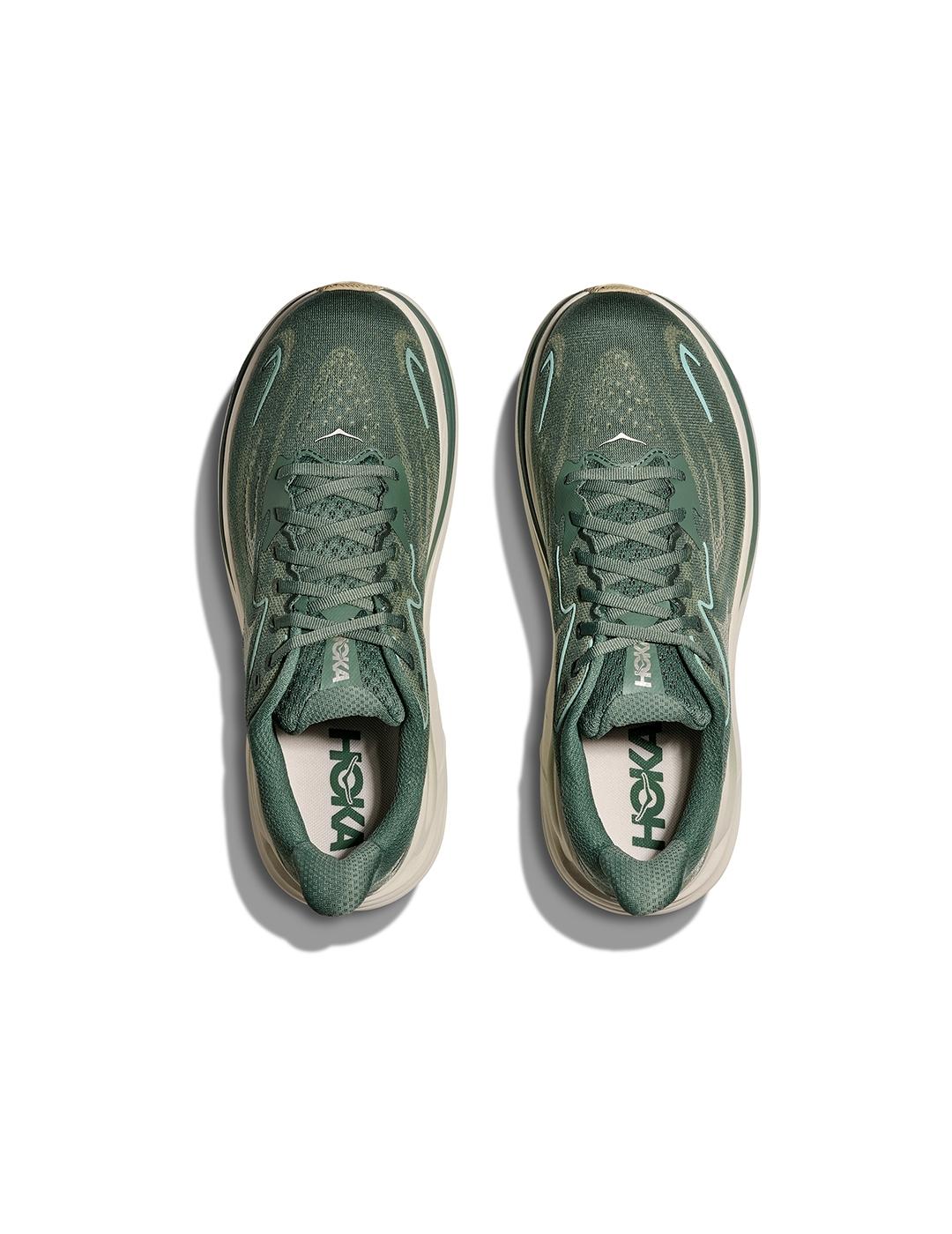 Zapatillas Hoka Clifton 10 verdes de hombre