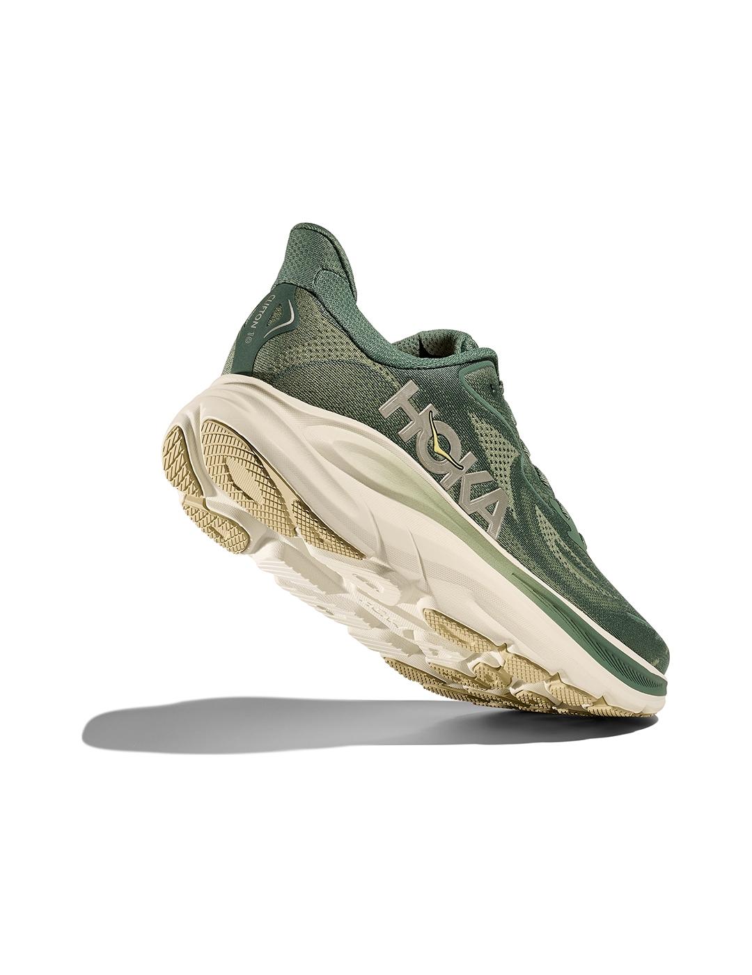 Zapatillas Hoka Clifton 10 verdes de hombre