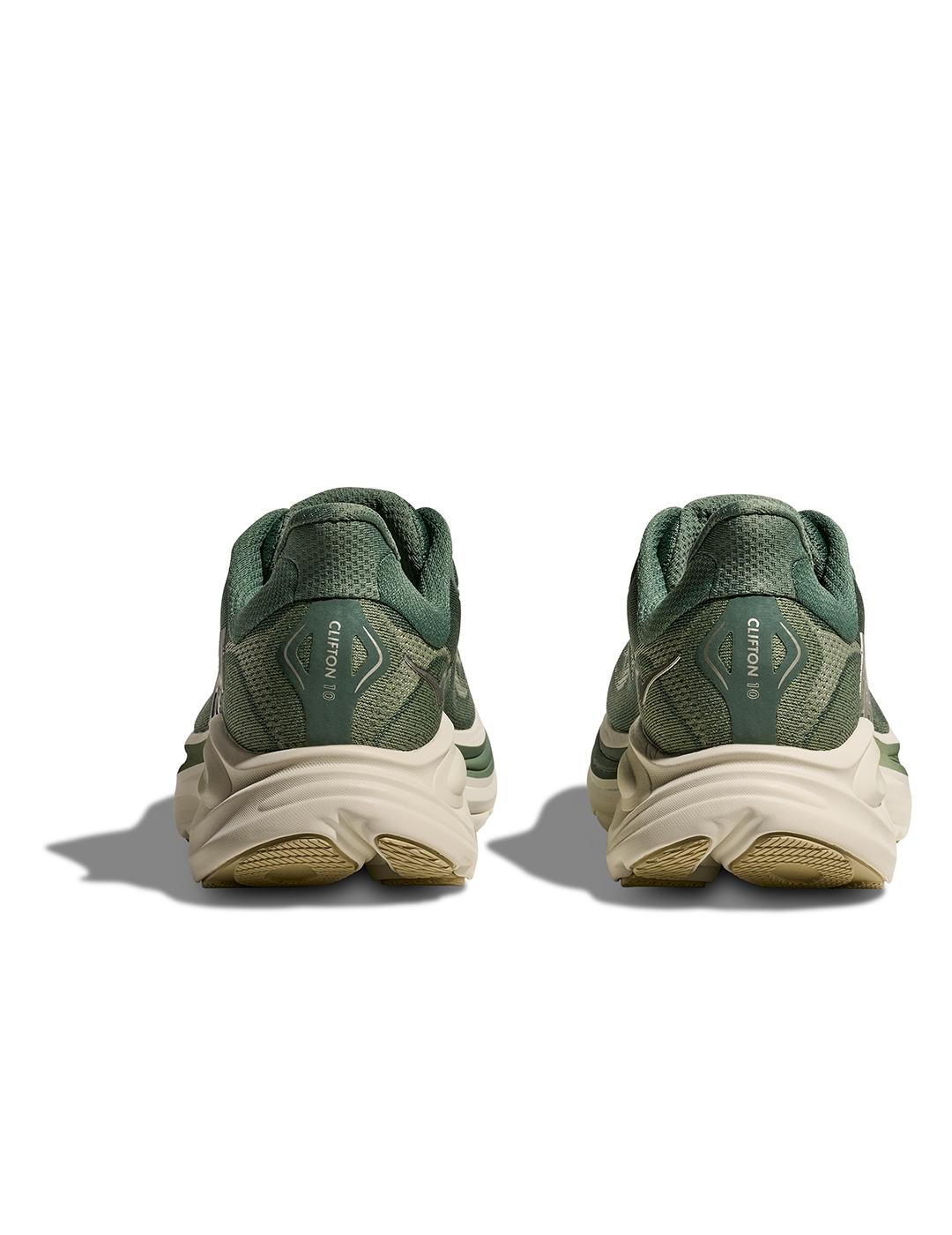 Zapatillas Hoka Clifton 10 verdes de hombre