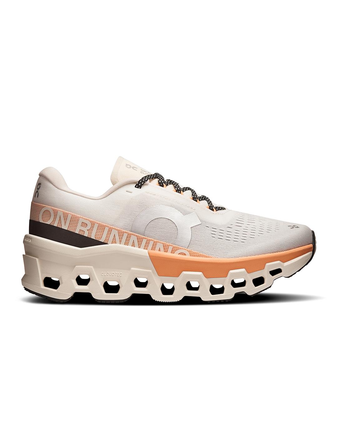 Zapatillas On Running Cloudmonster 2 crudo azul de mujer