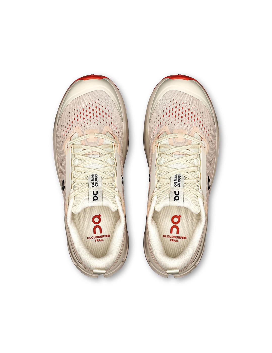 Zapatillas On Running Cloudsurfer Trail 2 crudo de mujer