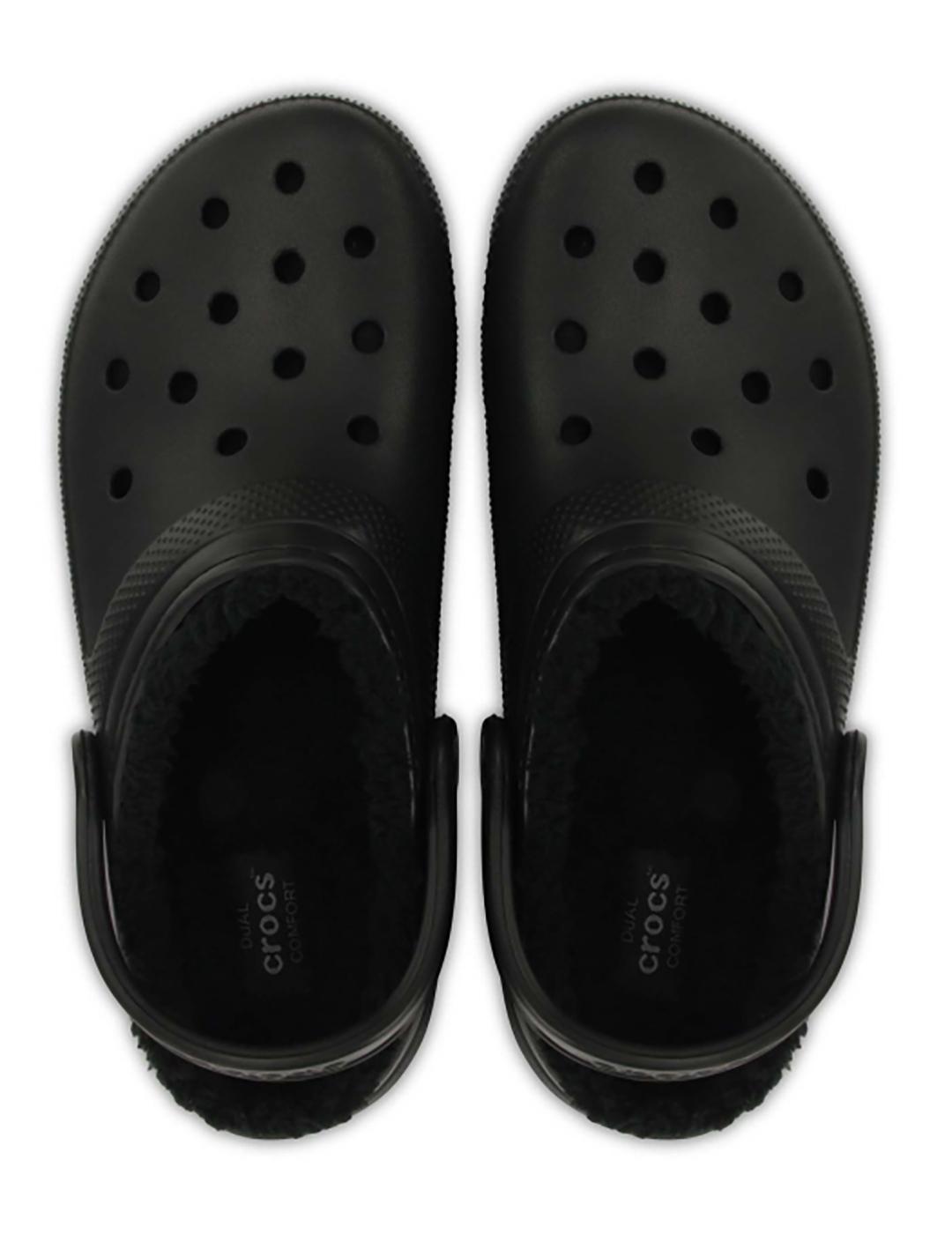 Zuecos Crocs Classic Lined Clog con pelo negras de hombre