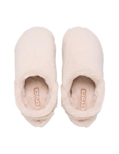 Zuecos Crocs Classic Unfurgettable rosas con pelo de mujer