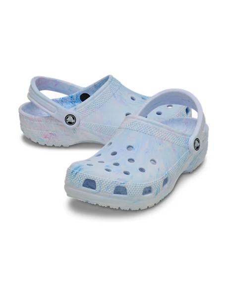 Zuecos Crocs Classic Watercolor Marbled Clog azules de mujer