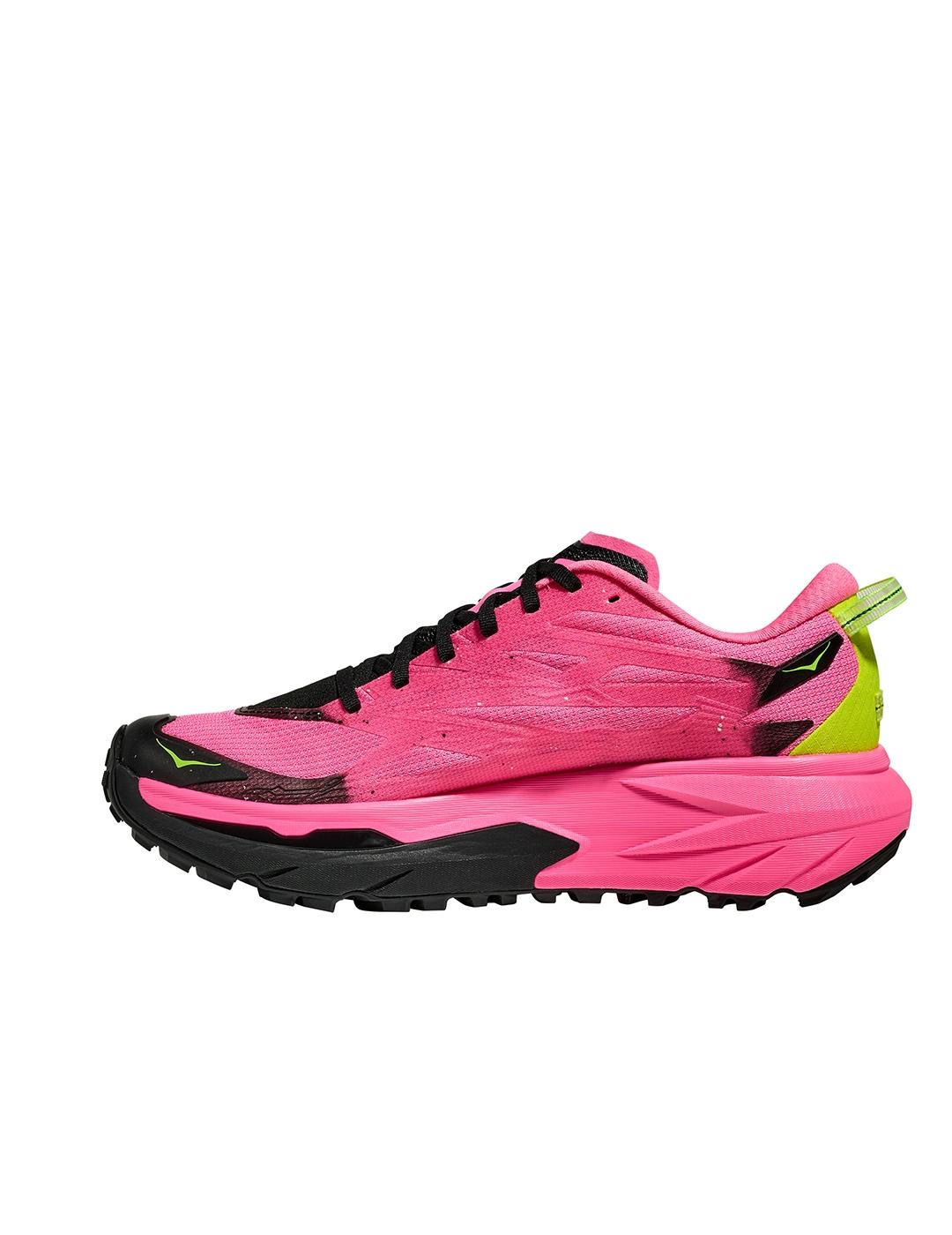 Zapatillas Hoka Mafate 5 Neon rosas de mujer