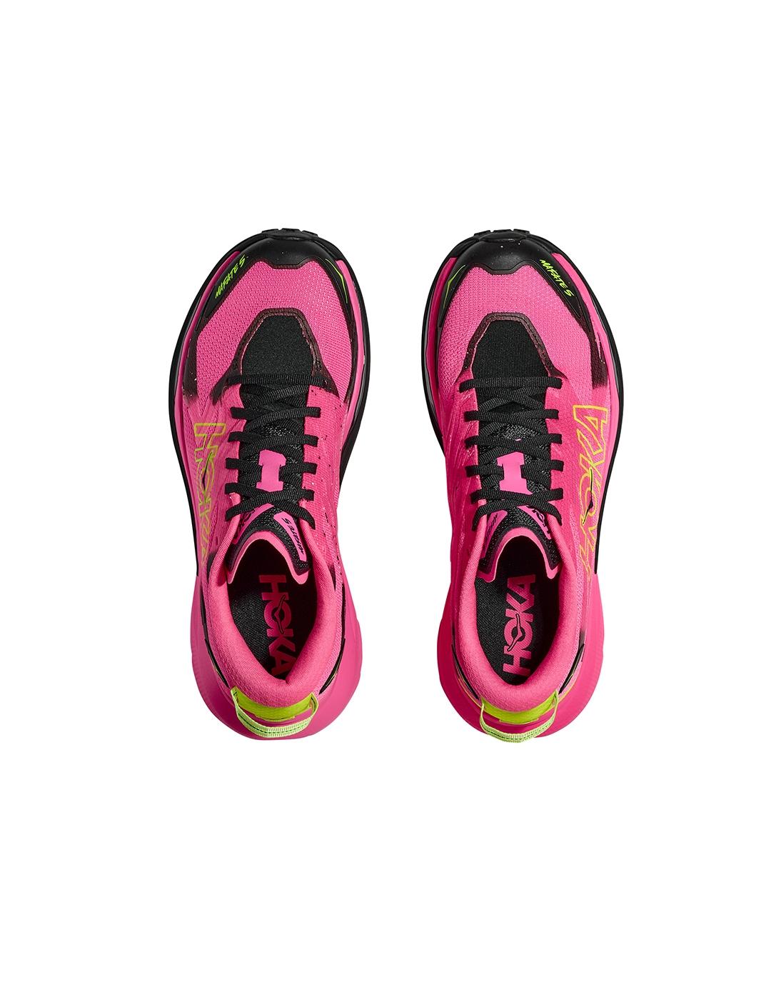 Zapatillas Hoka Mafate 5 Neon rosas de mujer