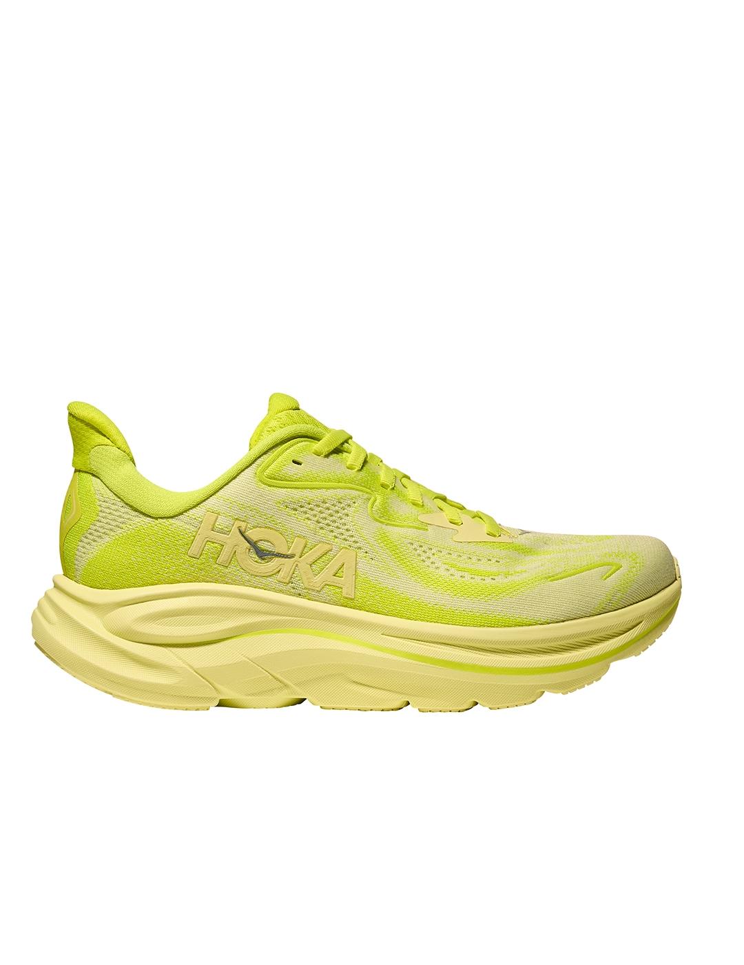 Zapatillas Hoka Clifton 10 neon amarillas de mujer