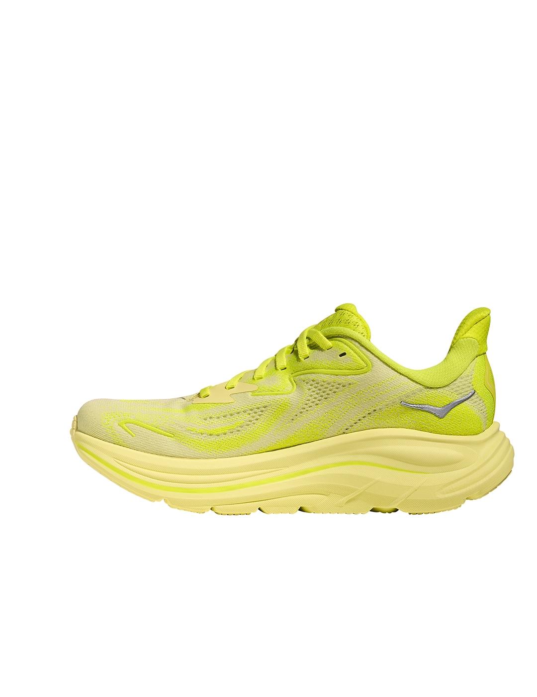 Zapatillas Hoka Clifton 10 neon amarillas de mujer
