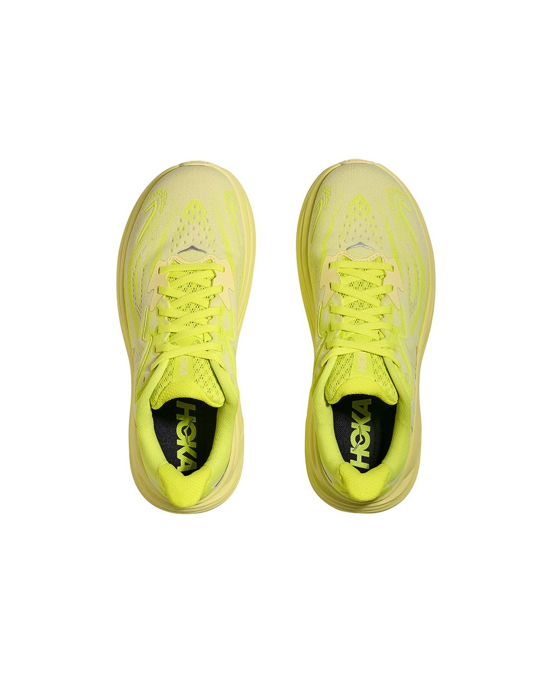 Zapatillas Hoka Clifton 10 neon amarillas de mujer
