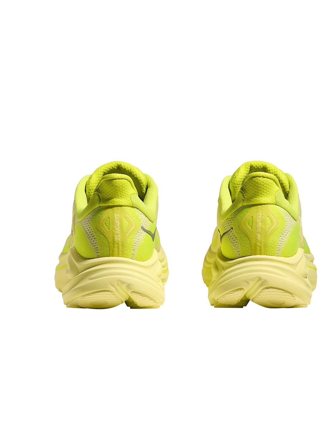 Zapatillas Hoka Clifton 10 neon amarillas de mujer