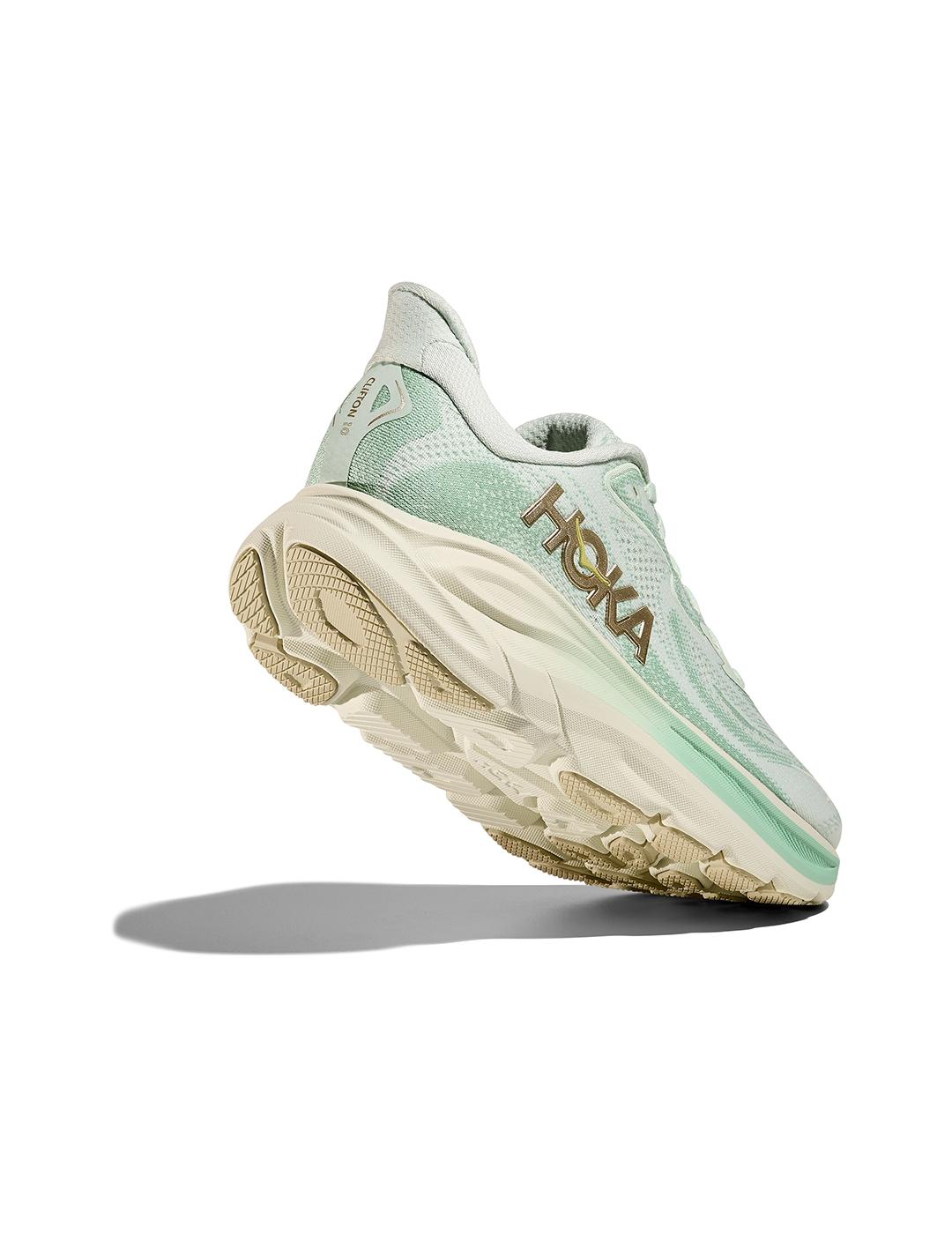 Zapatillas Hoka Clifton 10 verde claro de mujer