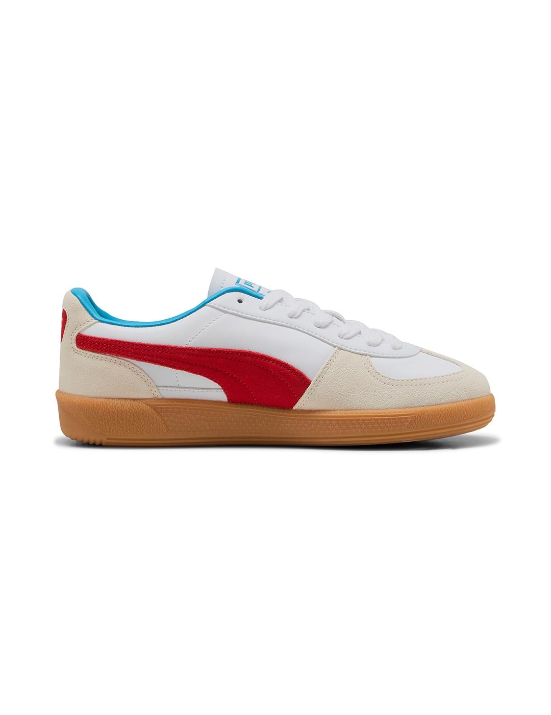 Zapatillas Puma Palermo Lth blanca roja de hombre