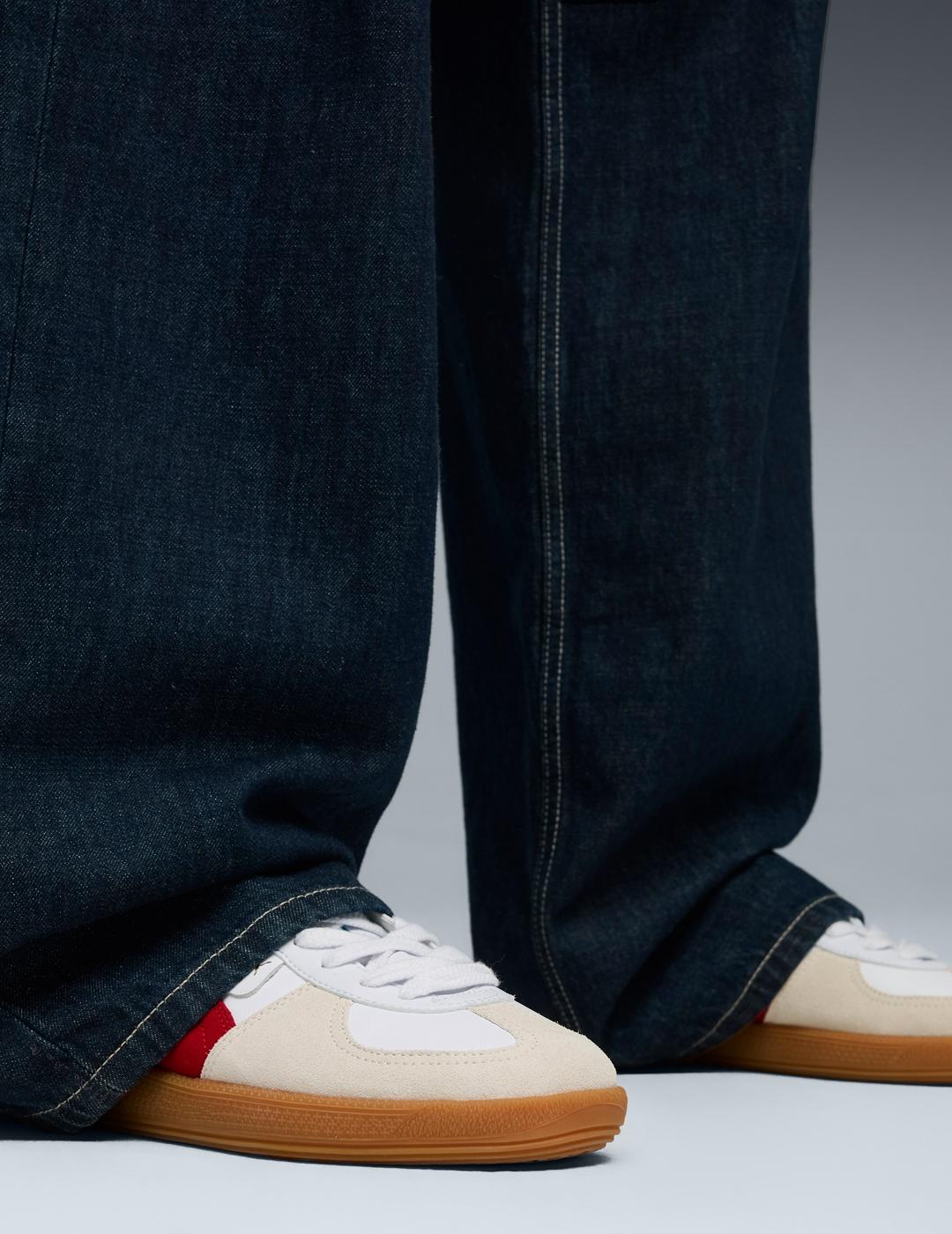 Zapatillas Puma Palermo Lth blanca roja de hombre