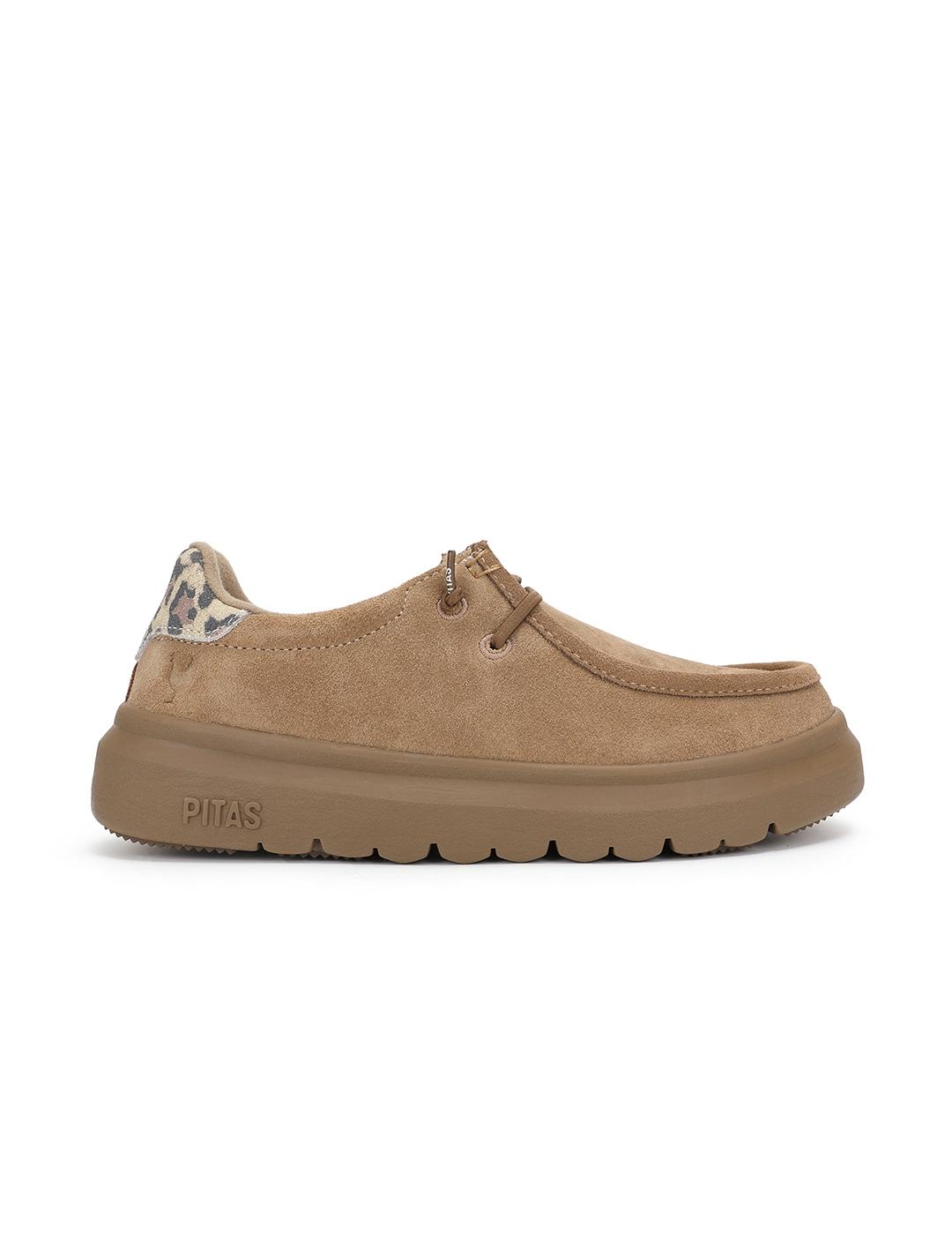 Zapatos Walk In Pitas Lyon Camel de mujer