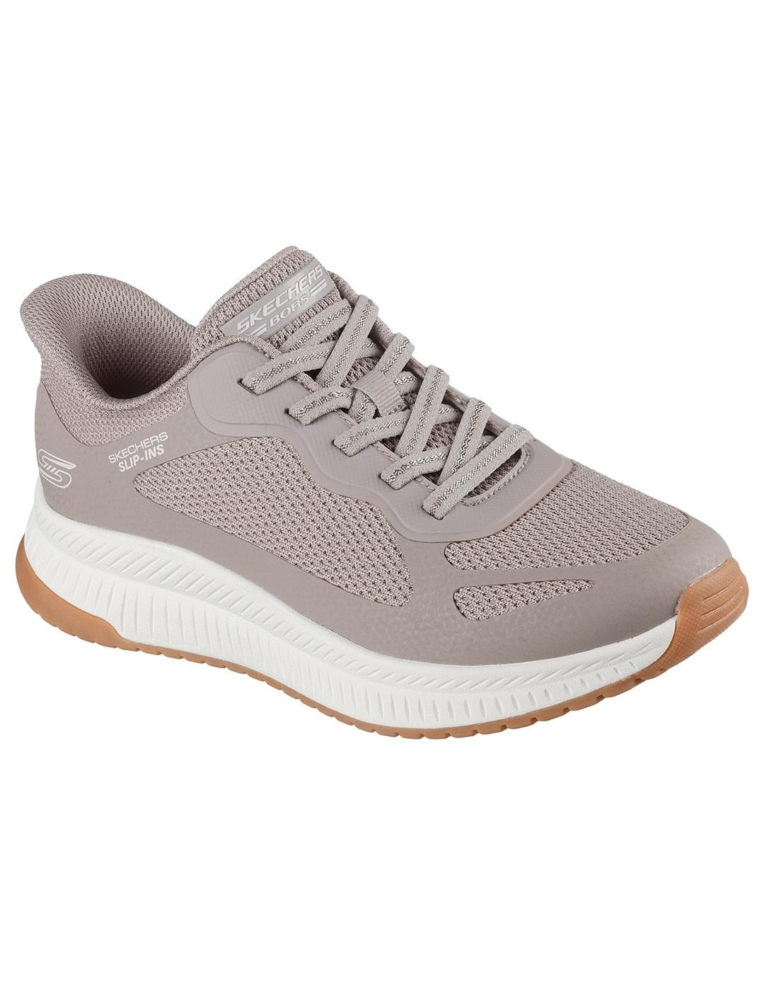 Zapatillas Skechers Slip-ins Bobs Squad 4 beige de mujer