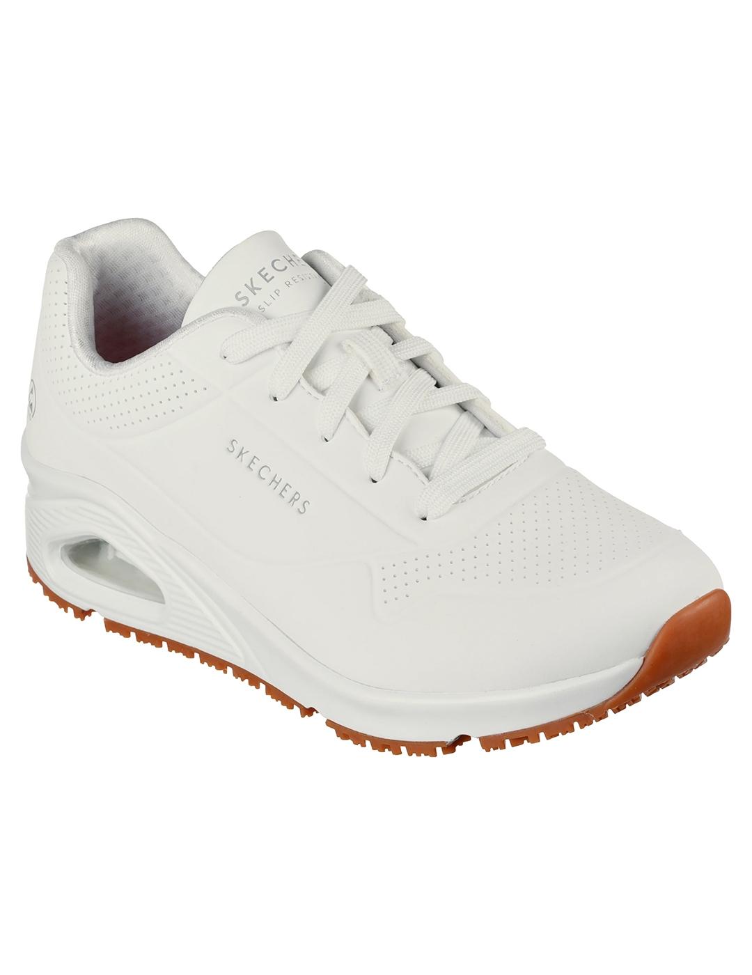 Zapatillas Skechers Work UNO antideslizantes blanca de mujer