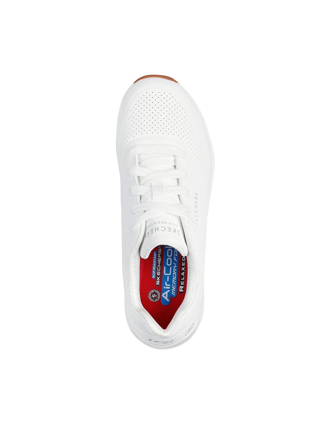 Zapatillas Skechers Work UNO antideslizantes blanca de mujer