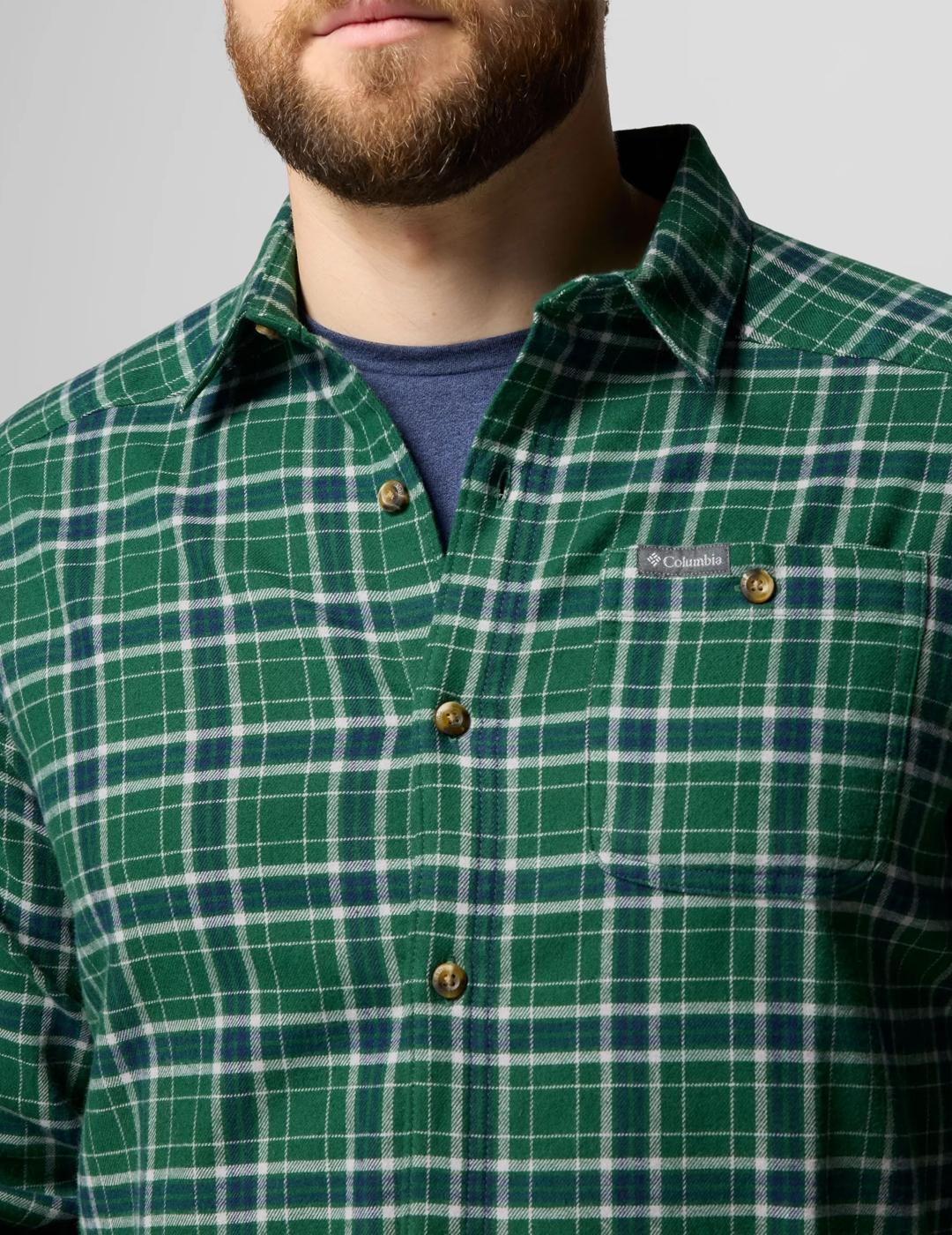 Camisa Columbia Cornell Woods Flannel Ls verde de hombre