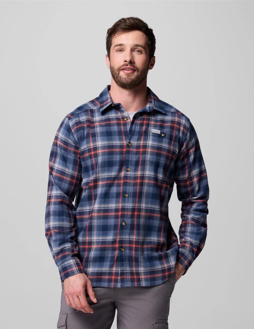 Camisa Columbia Cornell Woods Flannel Ls azul de hombre