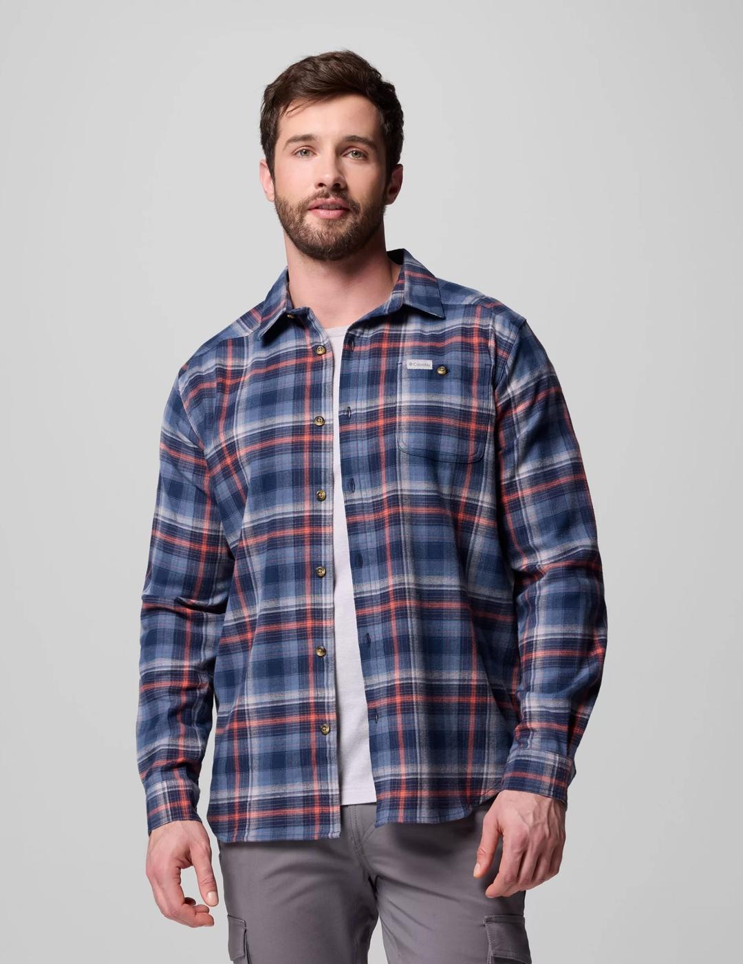 Camisa Columbia Cornell Woods Flannel Ls azul de hombre